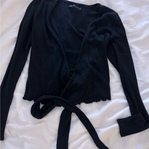 Black Wrap Sweater